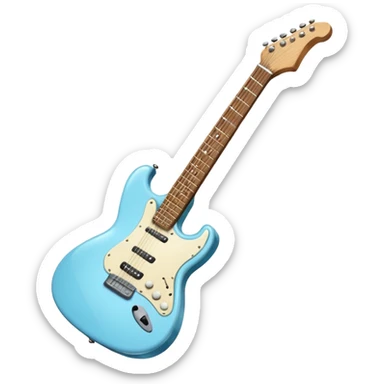 electro guitar light blue sticker