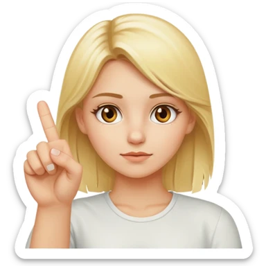 Hazel eyed blonde girl sticking up the middle finger  sticker