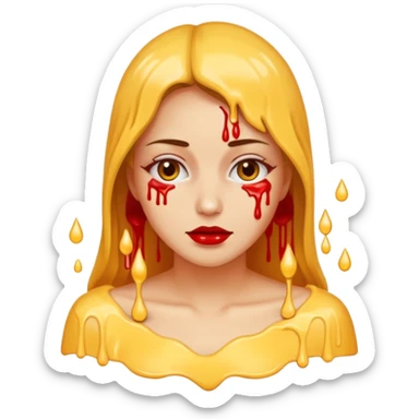 Woman dripping hot wax onto her own skin, controlled pain, ceremonial atmosphere sticker