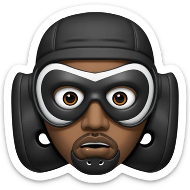 Masque de hockey de kanye west avec deux trous au dessus de la place de vision, et 6 trous en dessous de la place du nez without eyes and mouth  sticker