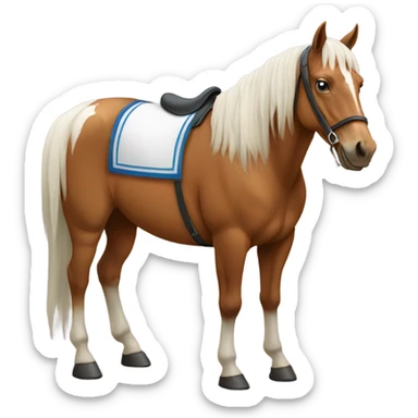 Horse holding a cup of tea sticker