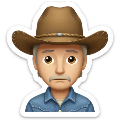 Sad cowboy sticker