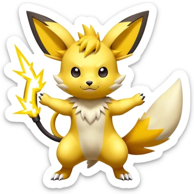 Shiny Colorful Pichu-Raichu-Renamon-Zeraora-hybrid-creature sticker