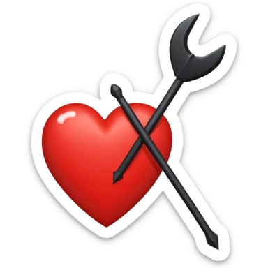 Corazón negro con una flecha,q sea todo negro el corazón y la fecha color roja nada más. sticker