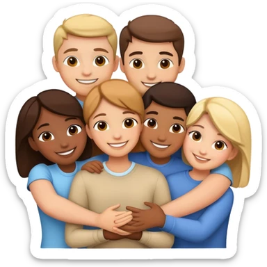 Hugs to a group of friends  sticker