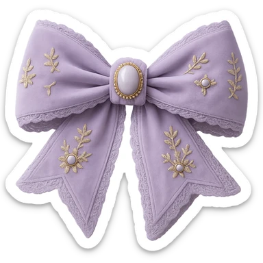 Make the gothic bow and accessories pastel purple, keep lace and velvet details, photorealistic style, keep background transparent. sticker