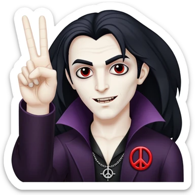 Black Vampire holding up the peace sign. Can you also make his thumb stick out horizontally on the same hand  sticker