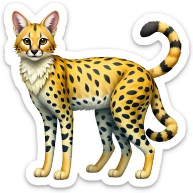 Colorful Exotic Tropical Trico-Vernid-Fionbri-Serval-hybrid (full body) sticker