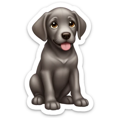 silver chocolate lab puppy sticker