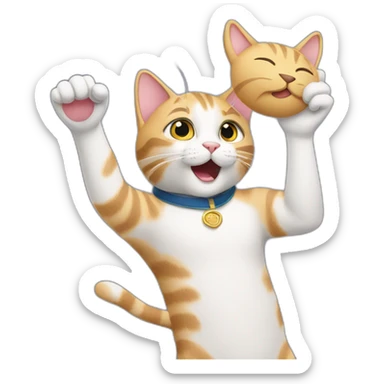 cat saluting sticker