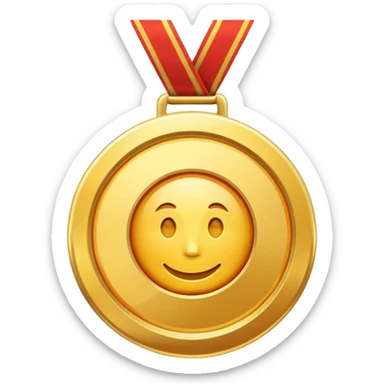 JUST THE CIRCLE  golden medal with a glossy finish sticker