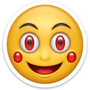 emoji with red eyes grinning sticker