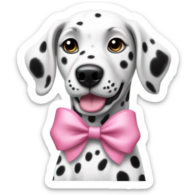 Dalmatian dog with pink bow sticker