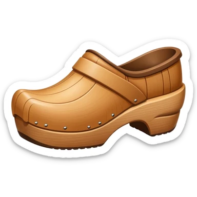simple wooden traditional minimal clog  sticker