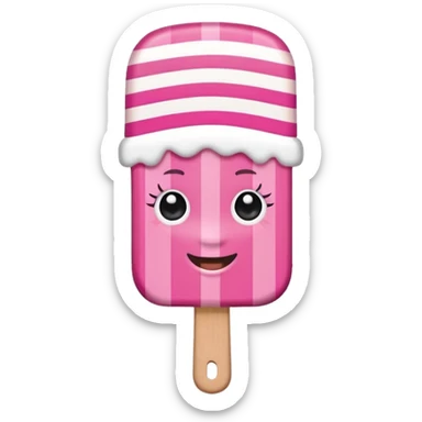 monochrome popsicle with eyes and headband wearing sticker