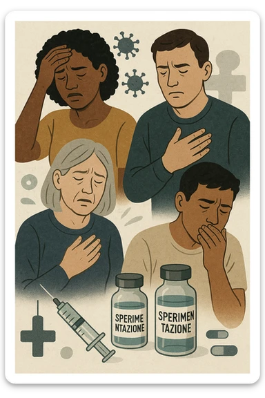 Donne e uomini che stanno male a causa di un vaccino chiamato "Sperimentazione" sticker