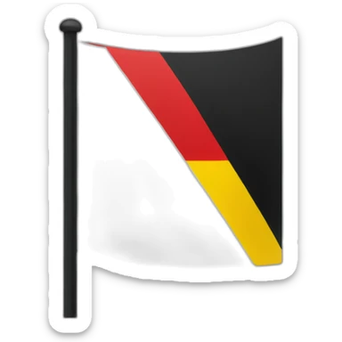 flag half black, half red with a yellow circle sticker