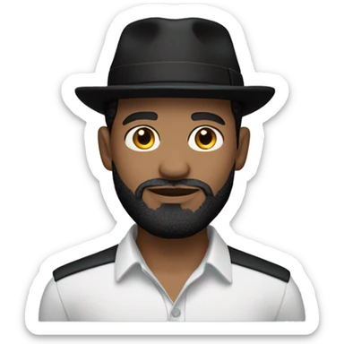 guy with black Hugo boss shirt black beard black hat and light skin  sticker