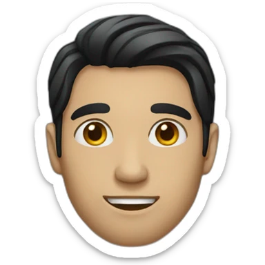 A guy with medium long black hair sticker