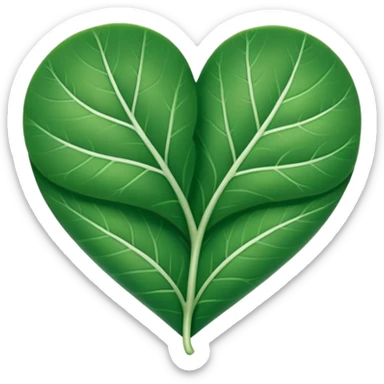  "A minimalist, stylized heart-shaped green leaf with a gentle, curved white bandage or ribbon wrapped around the center. The design should look warm and nurturing. Flat, clean emoji style for natural healing. Transparent background." sticker