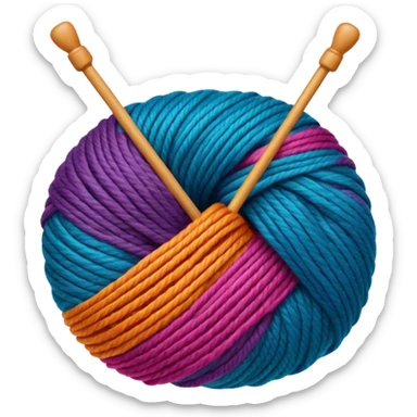Knitting emoji sticker