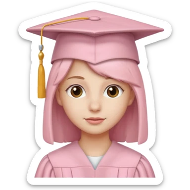 light pink hat graduation sticker