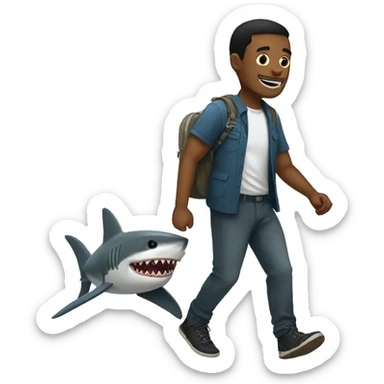 im taking the shark for a walk sticker