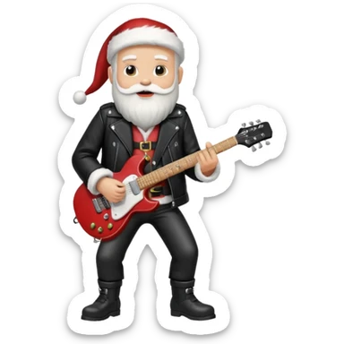 rock n roll santa sticker