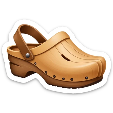 simple wooden traditional minimal clog  sticker
