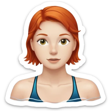 22-year-old redheaded girl athlete swimmer sticker
