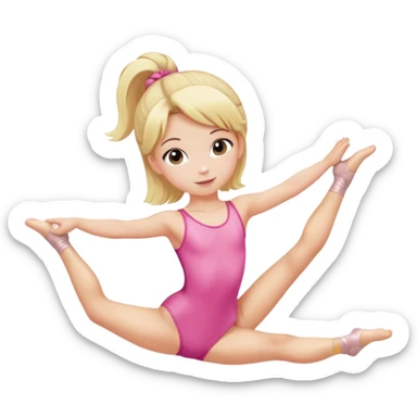 Dance gymnastics kids pink with blonde hair sticker