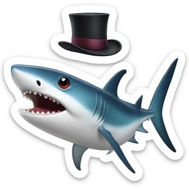 Shortfin mako with a top hat sticker