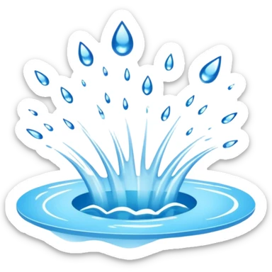 water splash from jumping into swimming pool sticker