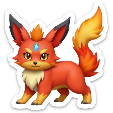  Quilava-Litten-Flareon-Digimon-hybrid full body sticker
