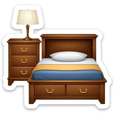 A Cupboard-commode-drawer-night-bed-stand furniture with a night lamp NEAR BED sticker