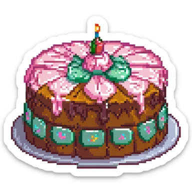 whole cake with pink frosting sticker