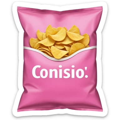 Pink bag of potato chips sticker