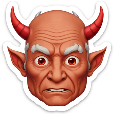 👴🏻 make the old man emoji look devil and also give him the horns just like animals or devil! sticker