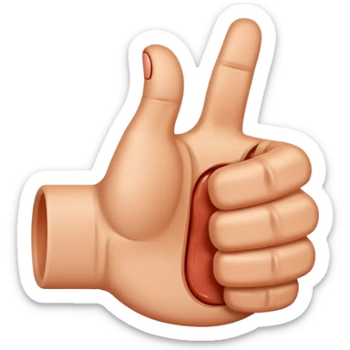 A piece sign with the thumbs up sticker