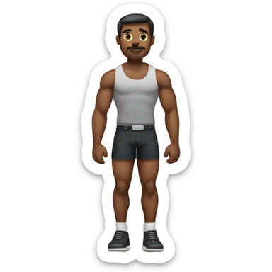 Full-body-of musculin man cross hand sticker