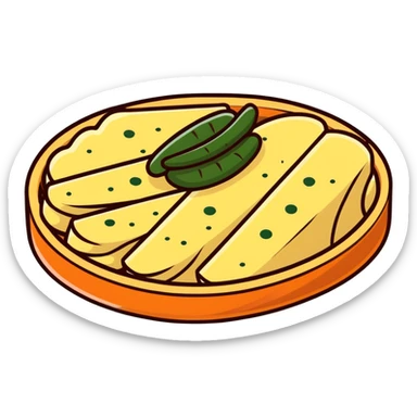 Traditional Japanese rice cracker with nori seaweed sticker