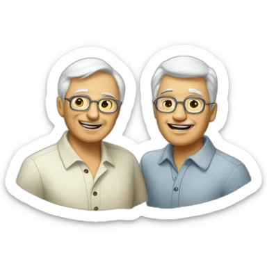 two old white best friends communicating sticker