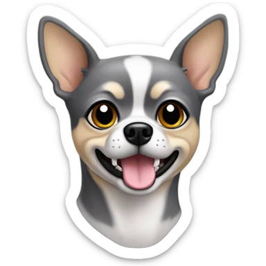 Chien de type chihuaha de 9 ans couleur gris voncée visage sticker