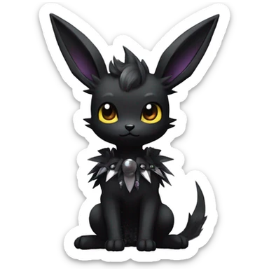 Dark Black Punk Kawaii Eeveelution-Cute-Pokémon-fusion full body sticker