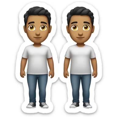 Full body young Hispanic boy that is short and fat with a low taper fade  sticker