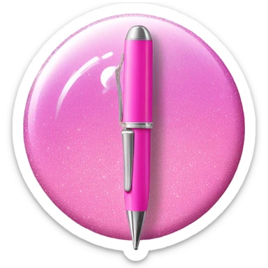 glittery pink gel pen sticker