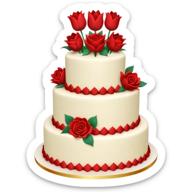 A large three teir cake with first mayer decorated with roses, second with Sunflowers and third with Tulips and Happy Birthday Dear written on top. sticker
