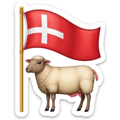 country  flag with mutton roll in the middle sticker