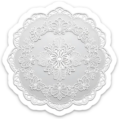 Romantic lace doily sticker
