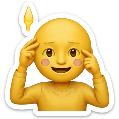 Yellow face emoji dabbing sticker